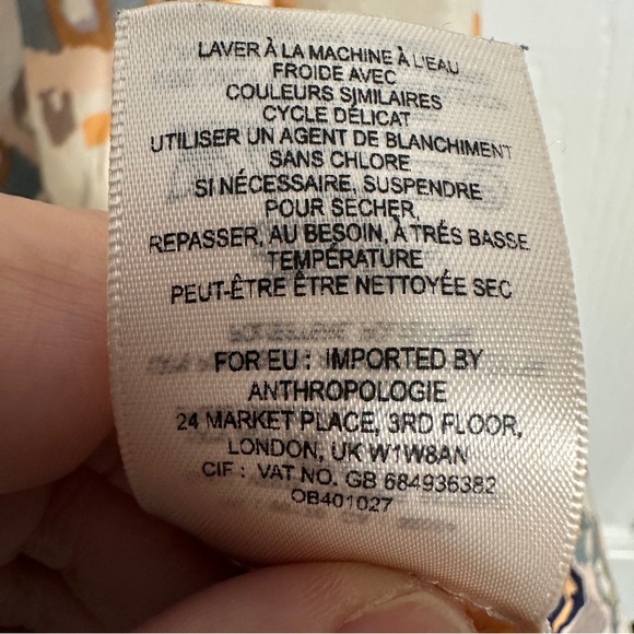 Anthropologie HD In Paris Paisley Moonset silk asymmetrical top. sz. 10P - Picture 5 of 9